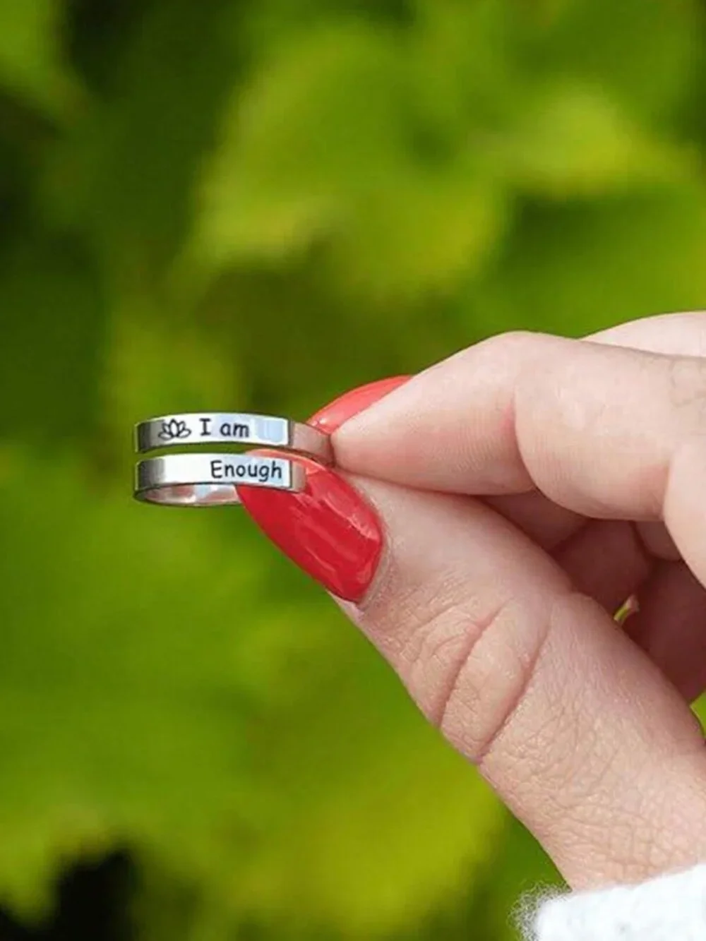 I Am Enough Ring Adjustable Hypoallergenic & Tarnish-Free Stainless steel ring